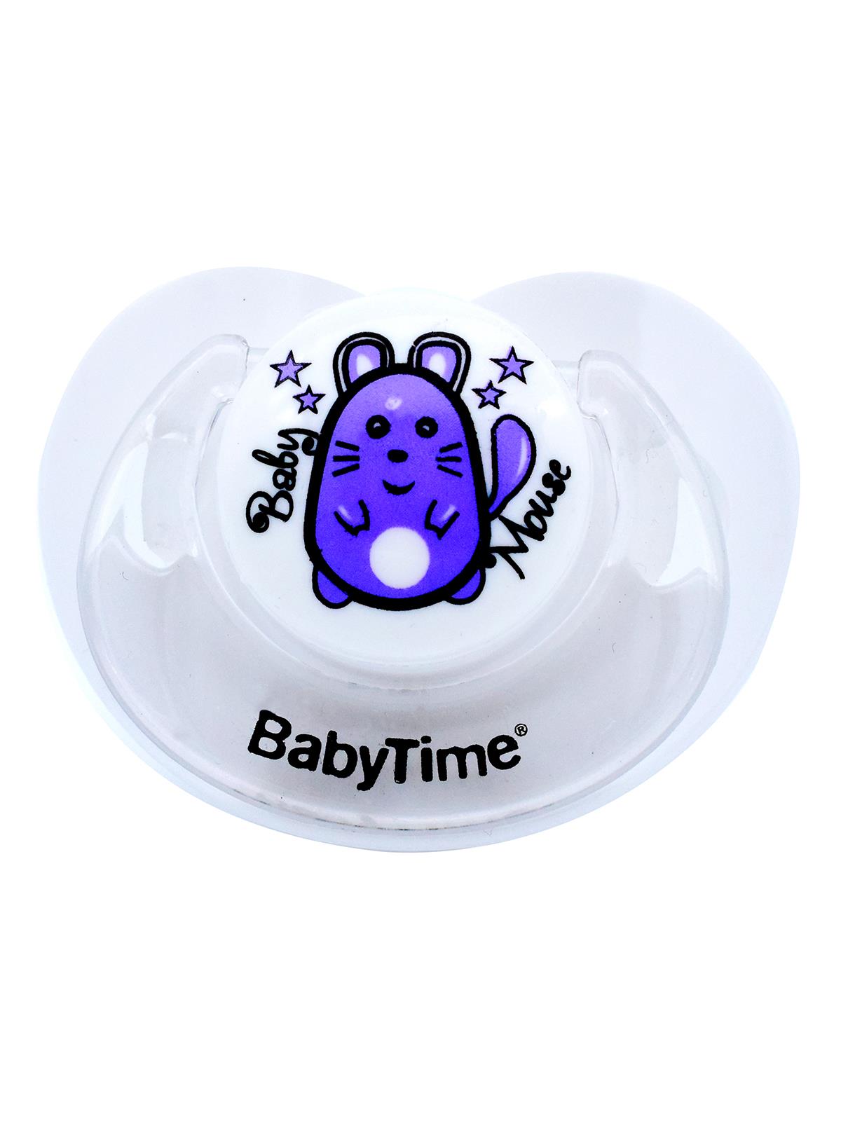 Baby Time Damaklı Silikon Mat Gövdeli Emzik 6-18 Ay Beyaz