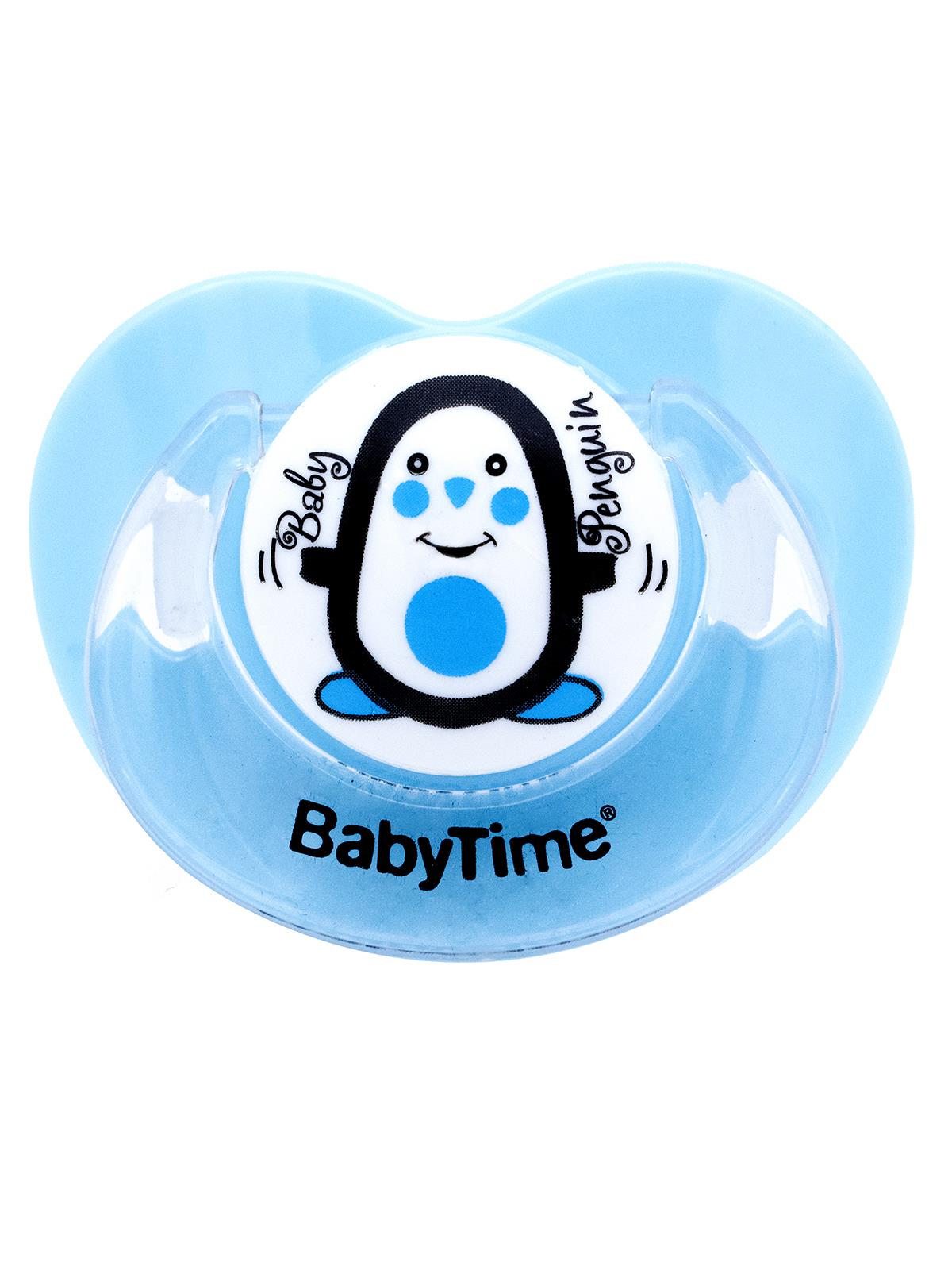 Baby Time Damaklı Silikon Mat Gövdeli Emzik 6-18 Ay Turkuaz