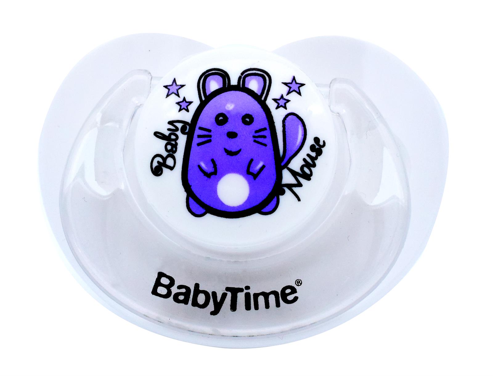 Baby Time Damaklı Silikon Mat Gövdeli Emzik 0-6 Ay Beyaz