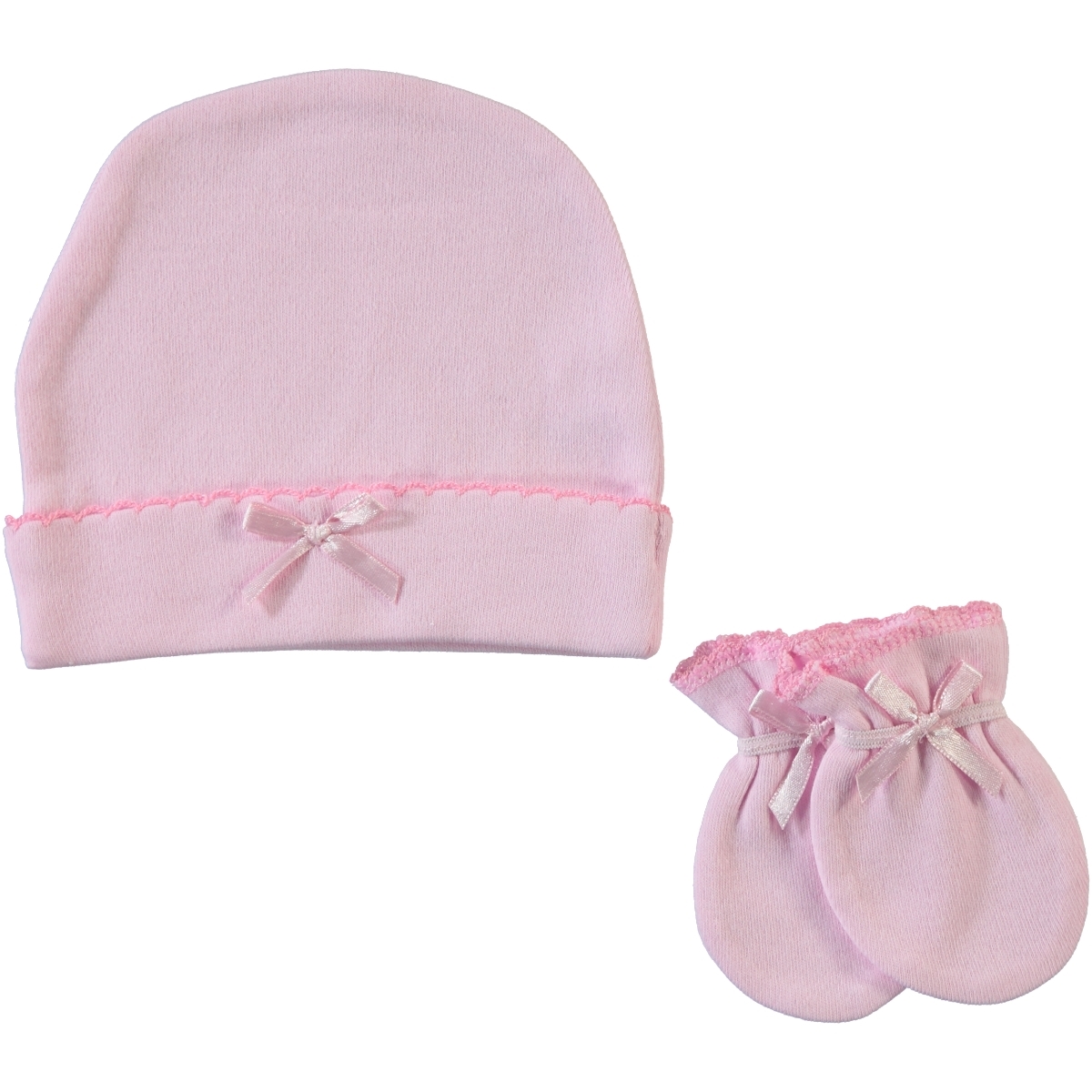 Sevi Bebe Kız Bebek Şapka Eldiven Set 0-3 Ay Pembe