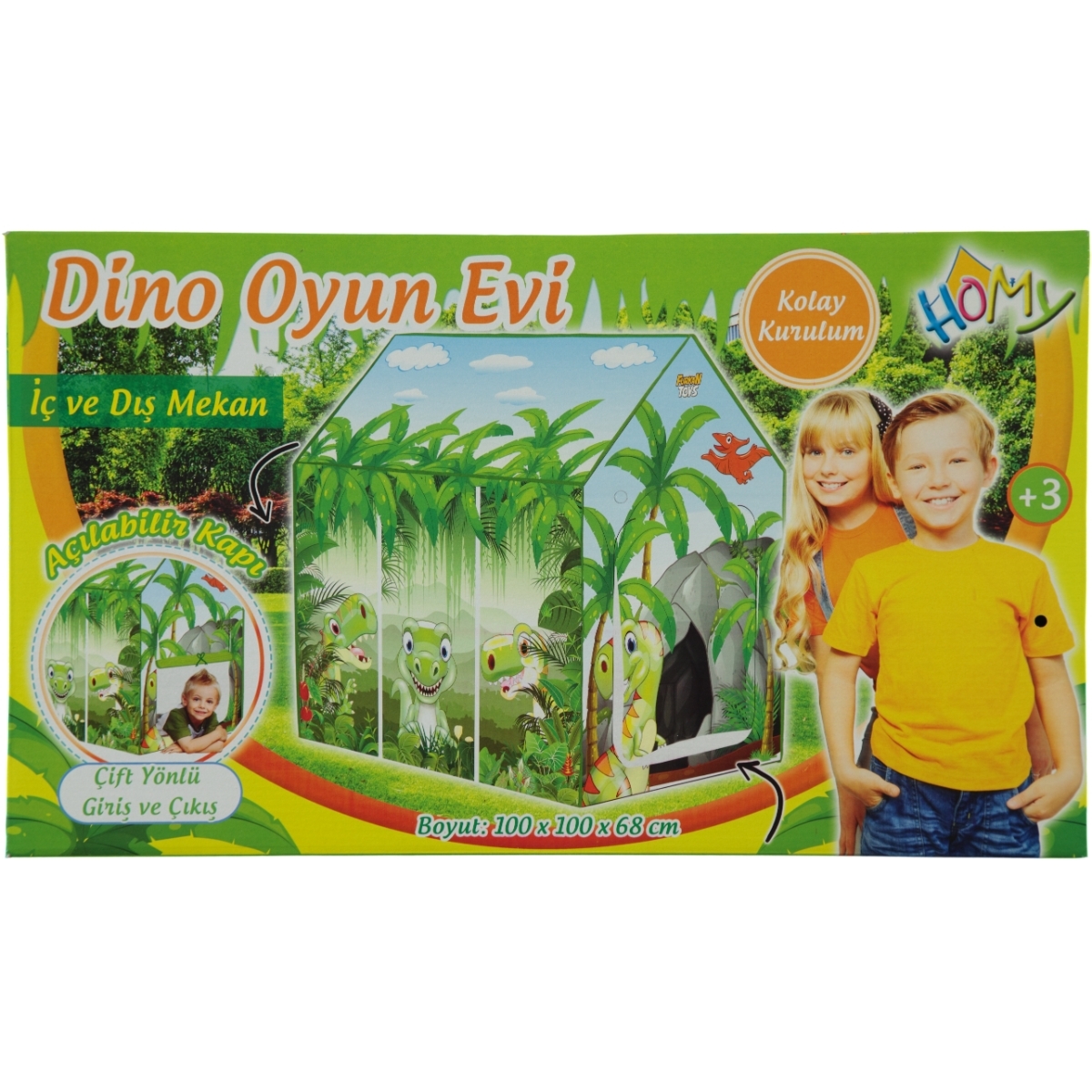 Furkan Toys Dino Oyun Evi 3+ Yaş Yeşil