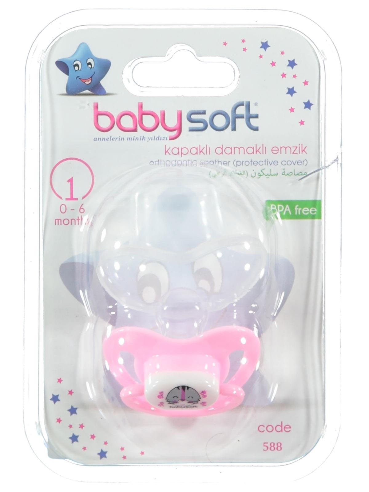 Baby Soft Kapaklı Damaklı Emzik 0-6 Ay Pembe
