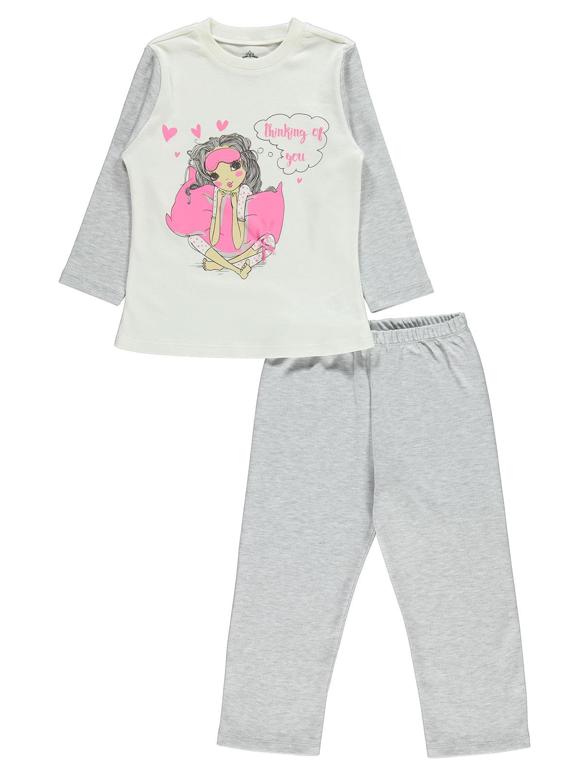 Cvl Kız Çocuk Pijama Takım 2-5 Yaş Karmelanj
