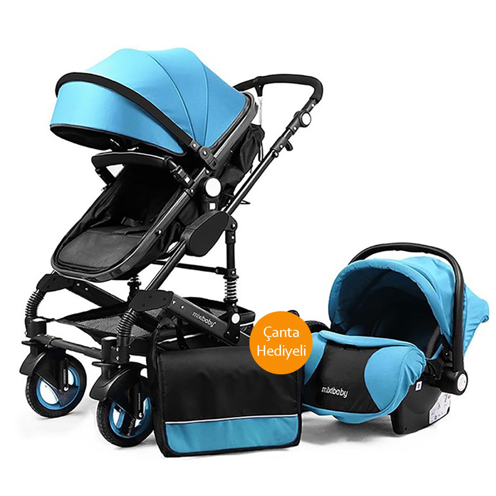 Mixi Baby Travel Sistem Bebek Arabası Mavi