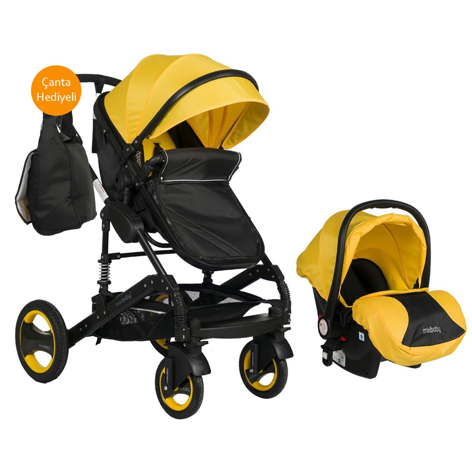 Mixi Baby Travel Sistem Bebek Arabası Sarı
