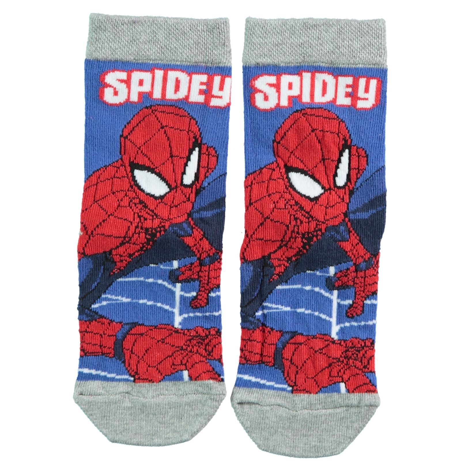 Spiderman Erkek Çocuk Soket Çorap 5-9 Yaş Gri