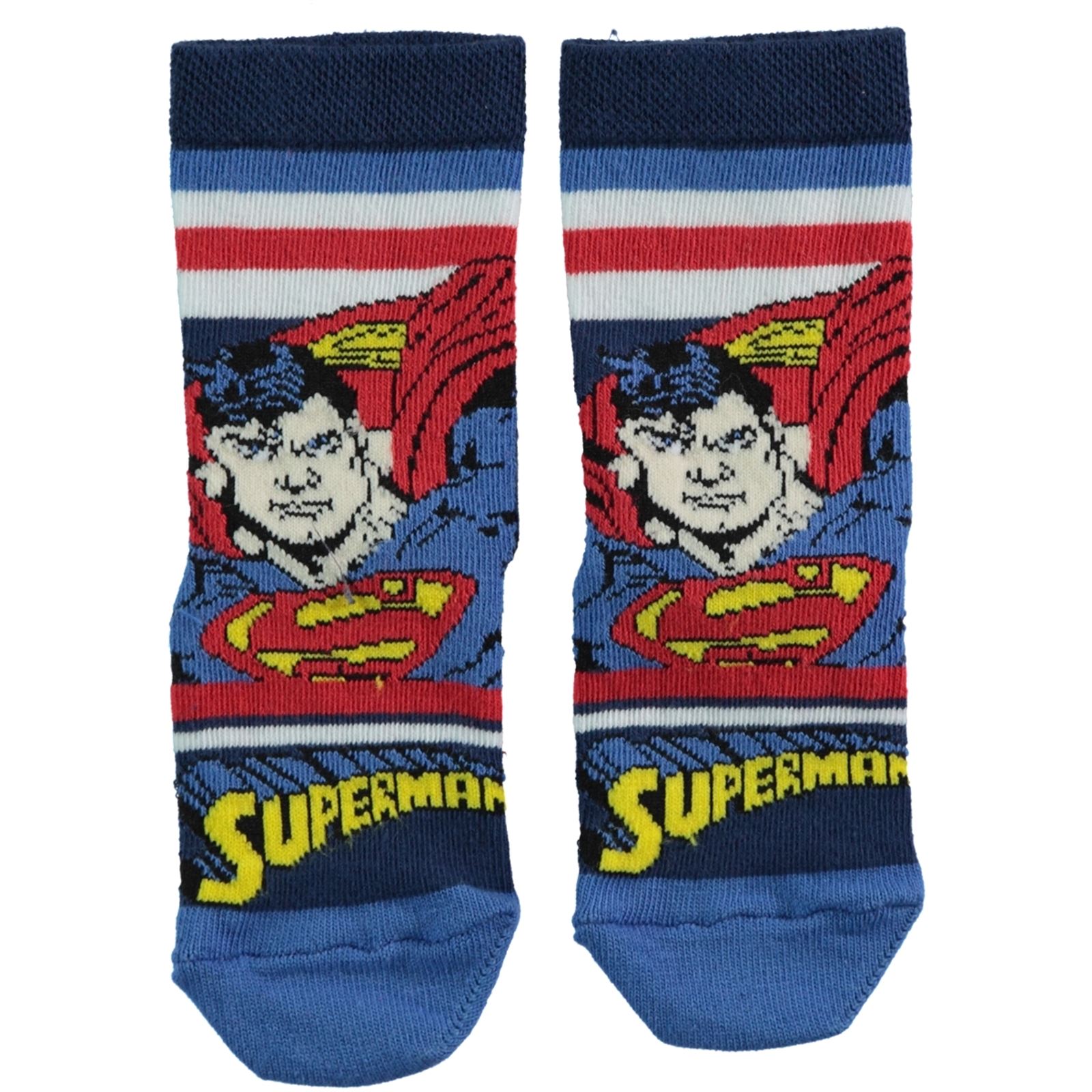 Superman Erkek Çocuk Soket Çorap 3-9 Yaş Saks Mavisi