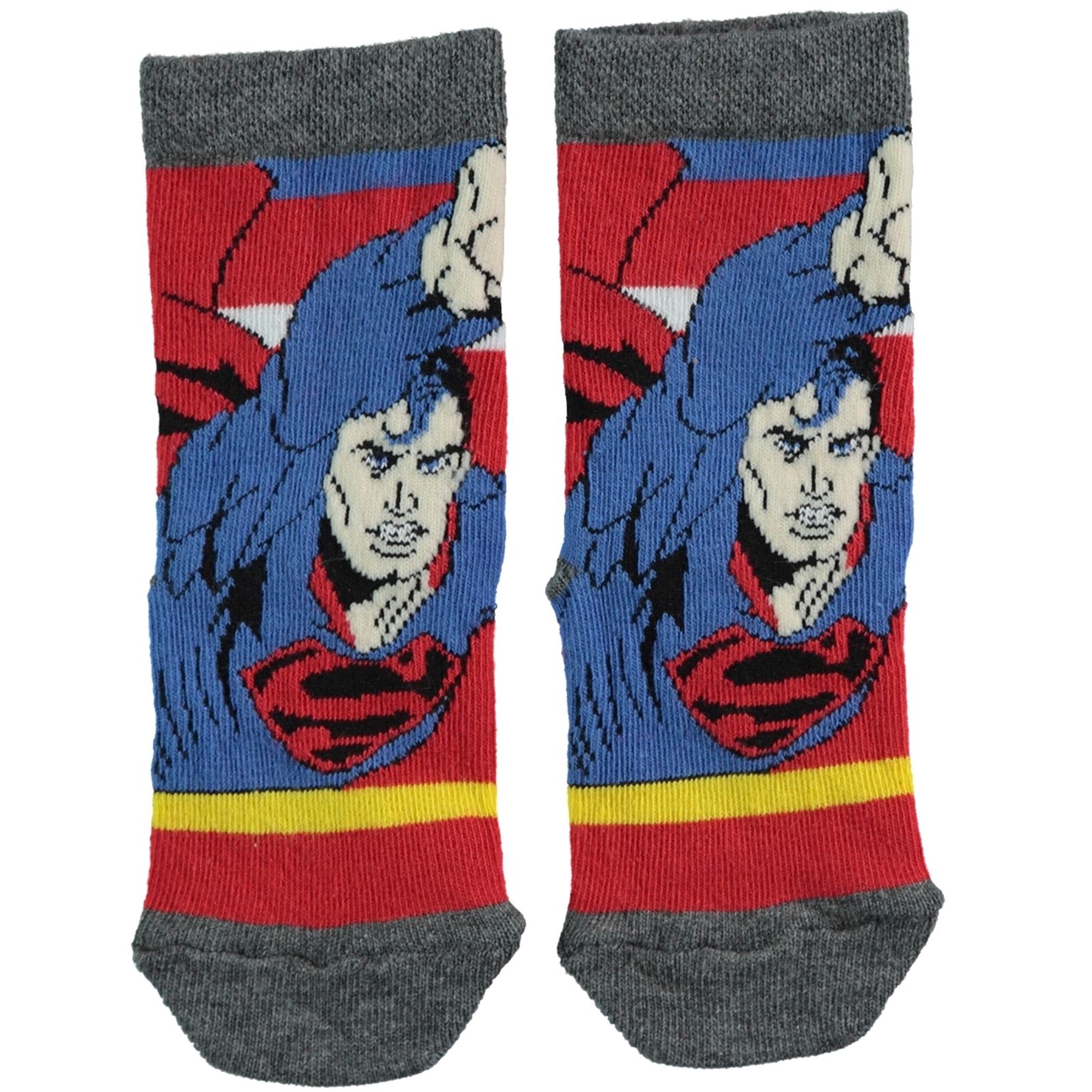 Superman Erkek Çocuk Soket Çorap 3-9 Yaş Füme