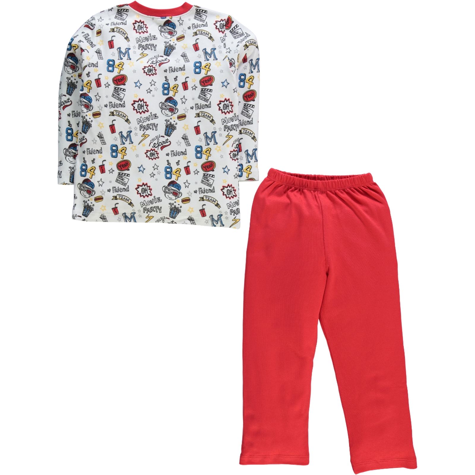Cvl Erkek Çocuk Pijama Takımı 6-9 Yaş Kırmızı