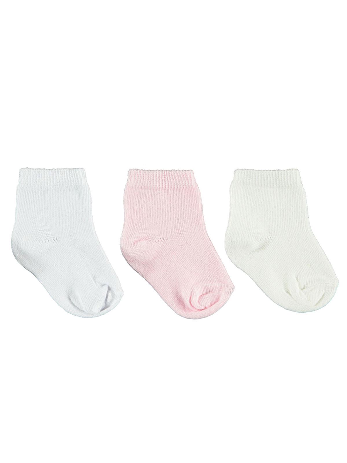 Civil Baby Kız Bebek 3'lü Çorap 0-3 Ay Pembe
