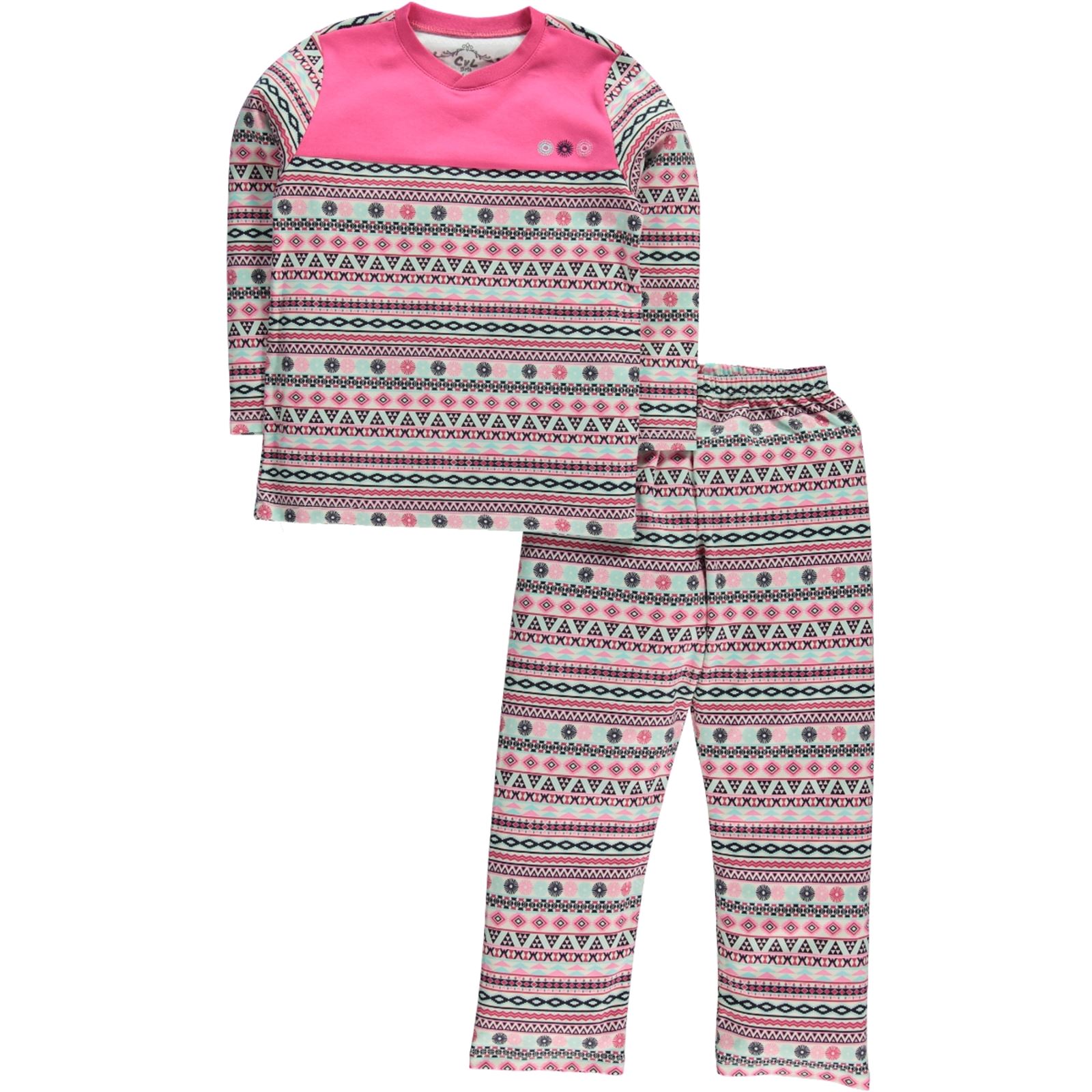 Cvl Kız Çocuk Pijama Takımı 6-9 Yaş Fuşya