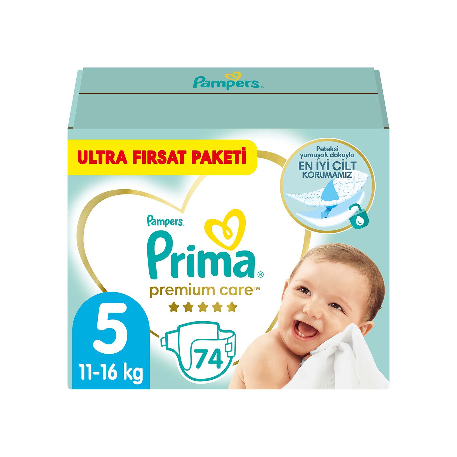 Prima Premium Care 5 Beden Bebek Bezi 74 Adet Junior Fırsat Paketi