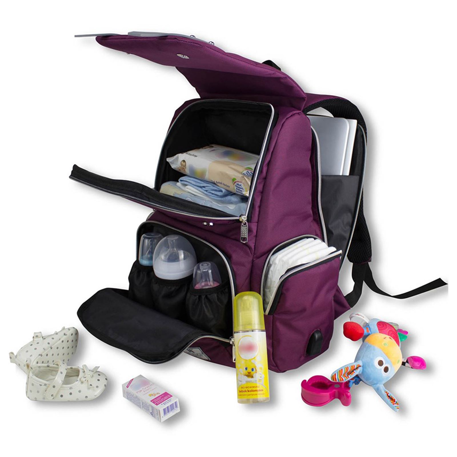 My Valice Smart Bag Mother Star Usb'li Bebek Bakım Çantası Fuşya