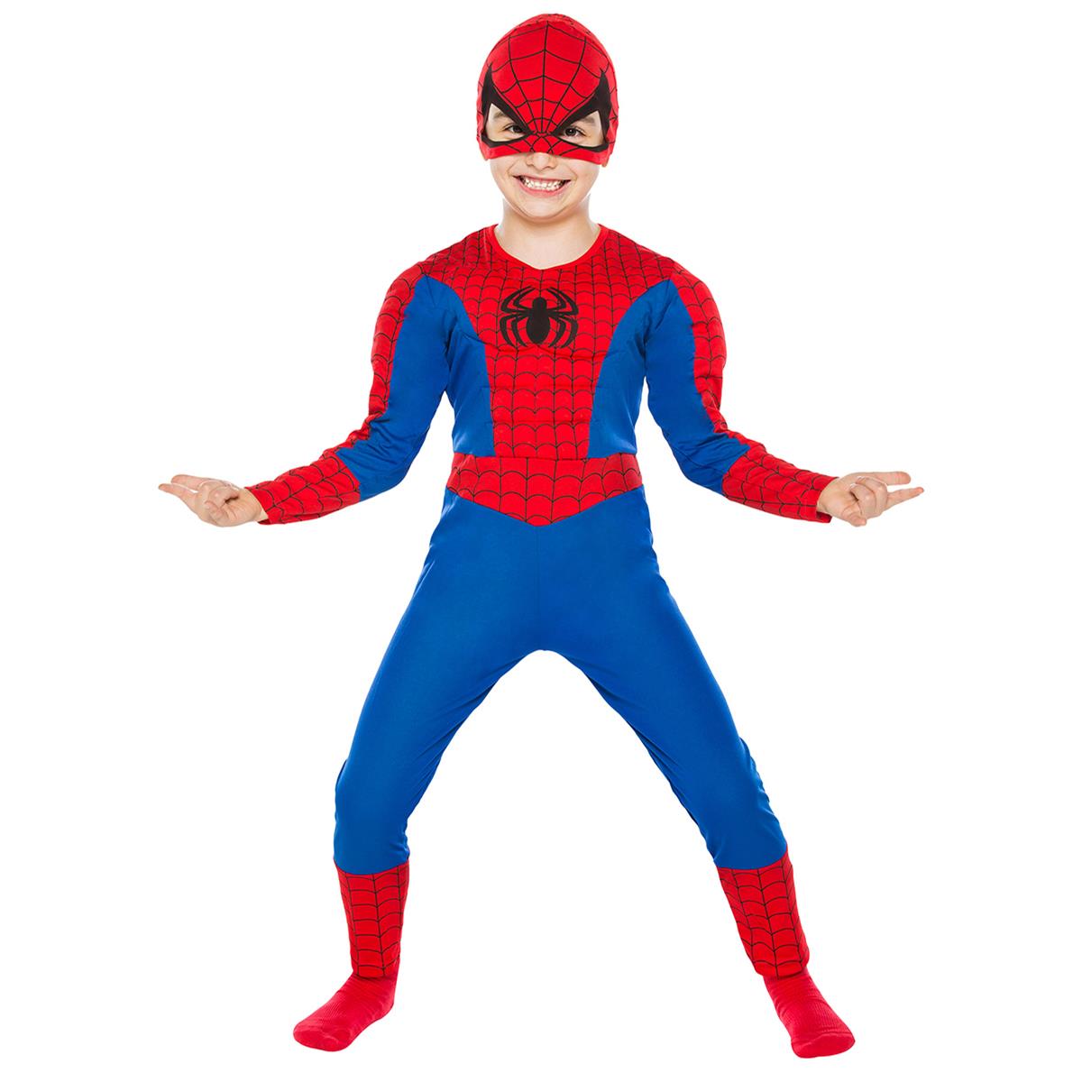 Spiderman Kaslı Çocuk Kostüm 2-12 Yaş Kırmızı