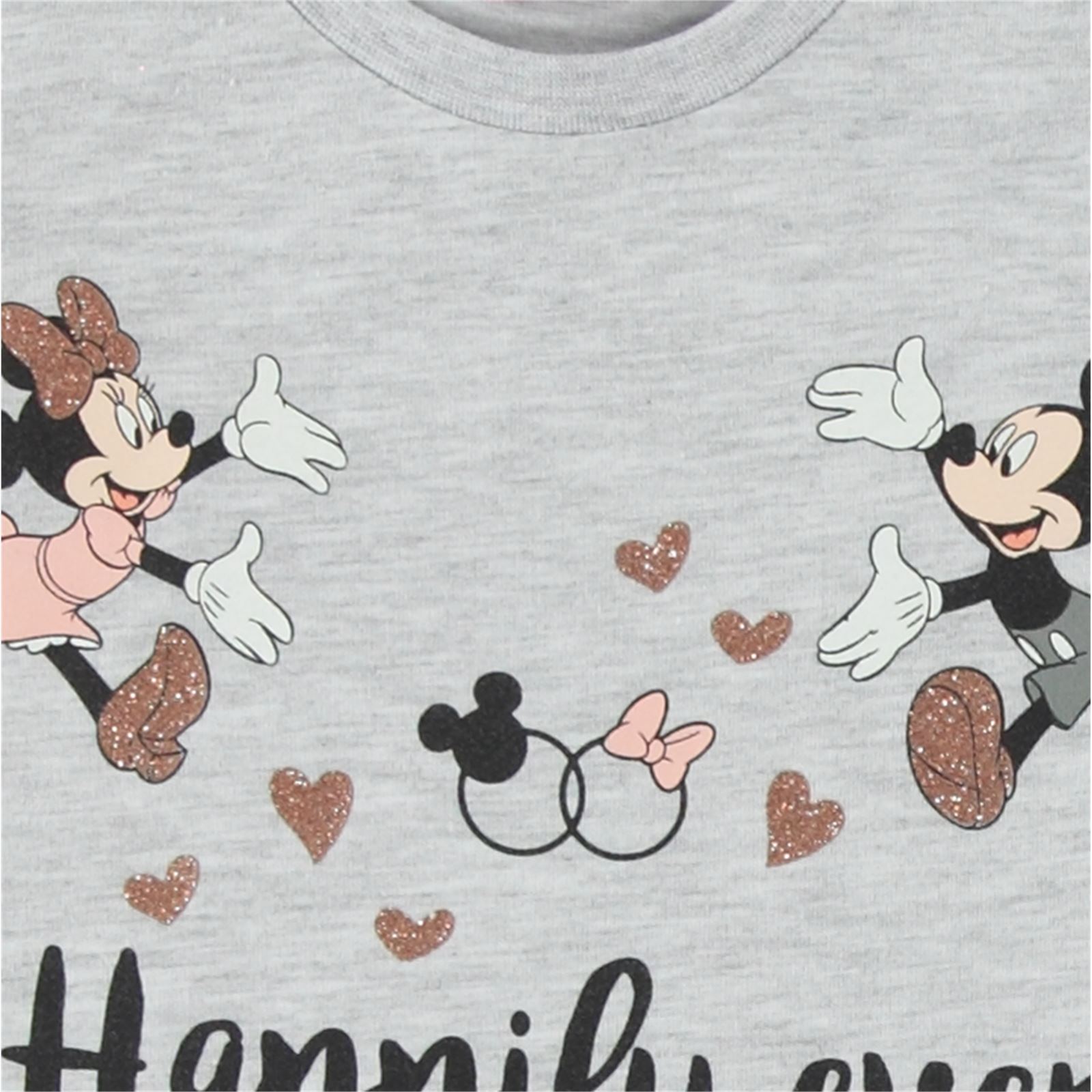 Mickey Mouse ve Arkadaşları Kız Çocuk Pijama Takımı 1-4 Yaş Gri