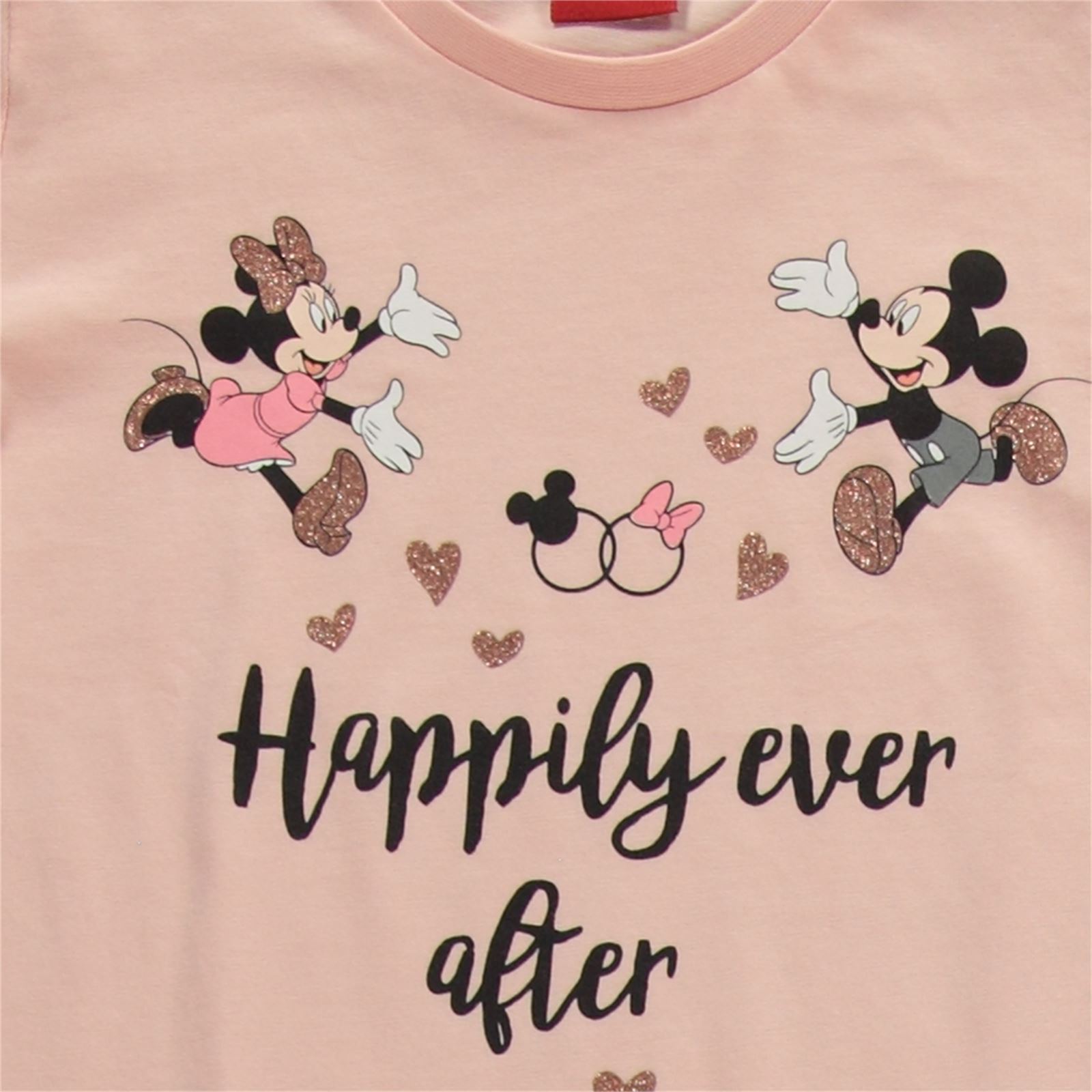 Mickey Mouse ve Arkadaşları Kız Çocuk Pijama Takımı 5-8 Yaş Pembe