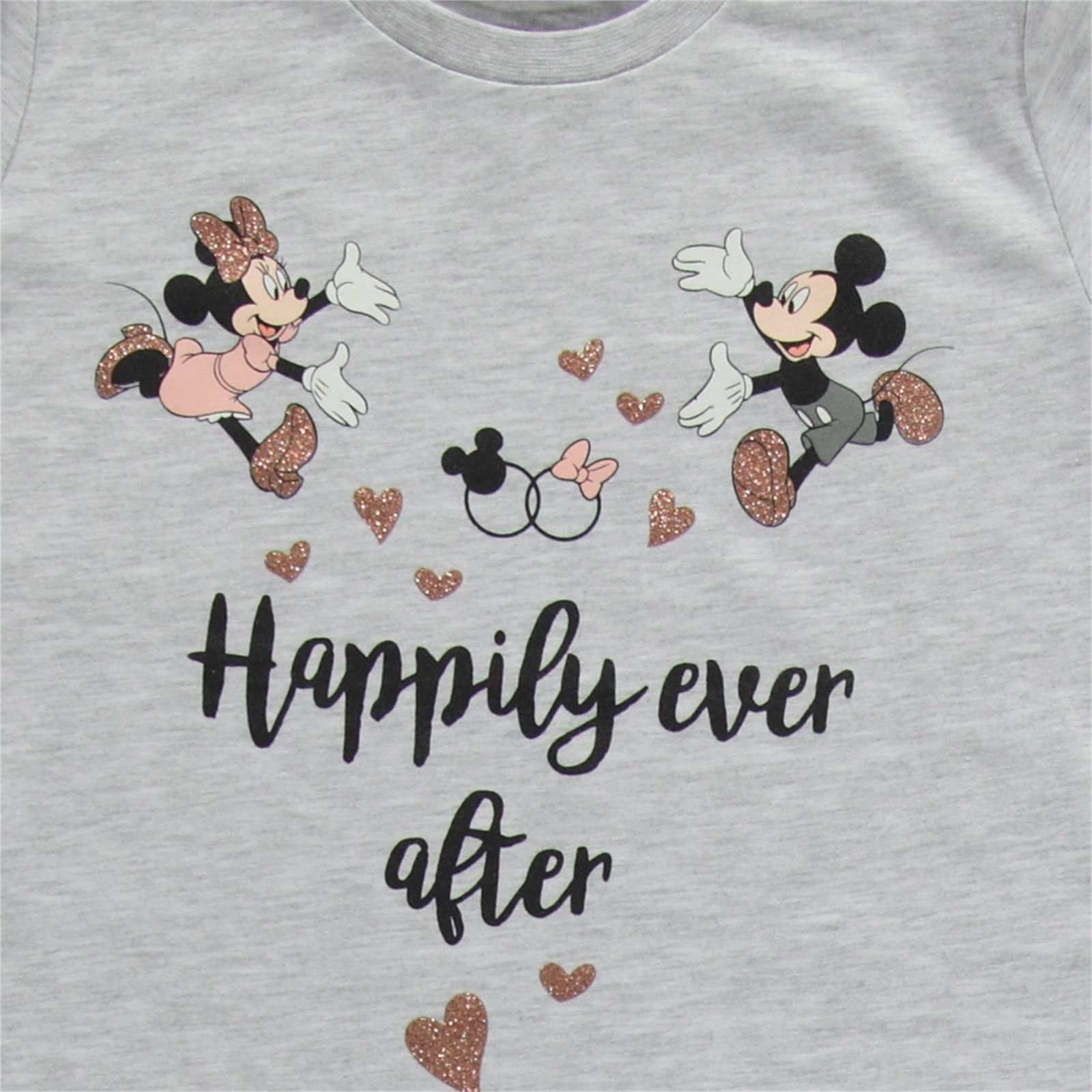 Mickey Mouse ve Arkadaşları Kız Çocuk Pijama Takımı 5-8 Yaş Gri