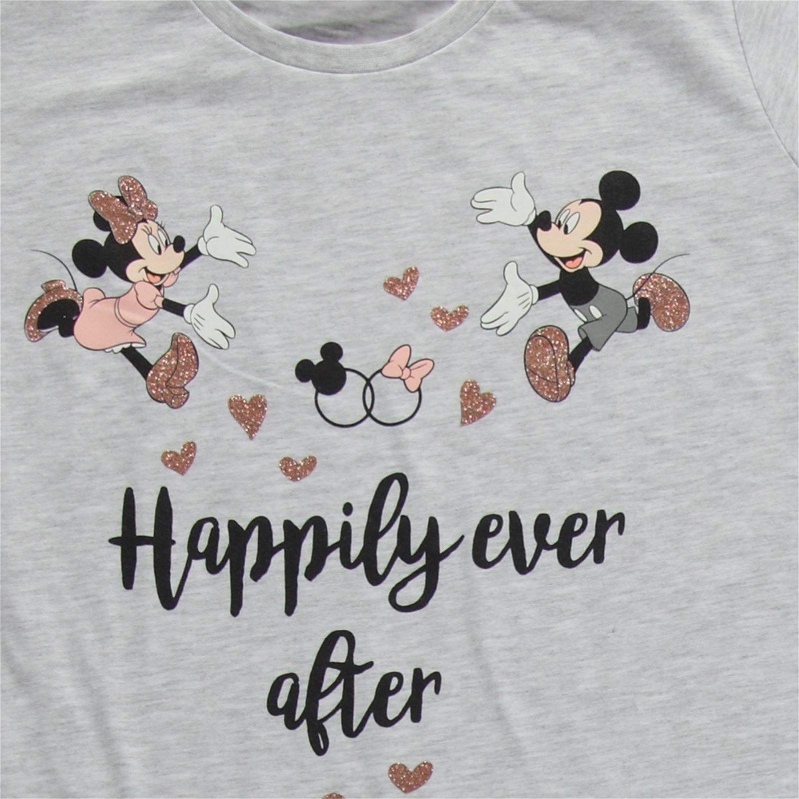Mickey Mouse ve Arkadaşları Kız Çocuk Pijama Takımı 10-16 Yaş Gri