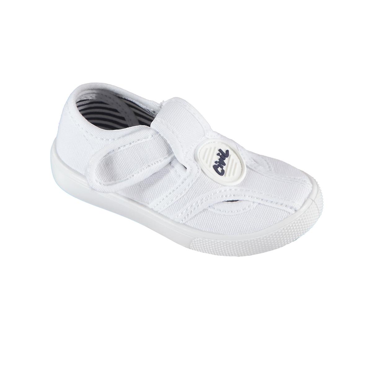 Civil Erkek Bebek Keten Ayakkabı 21-25 Numara Beyaz