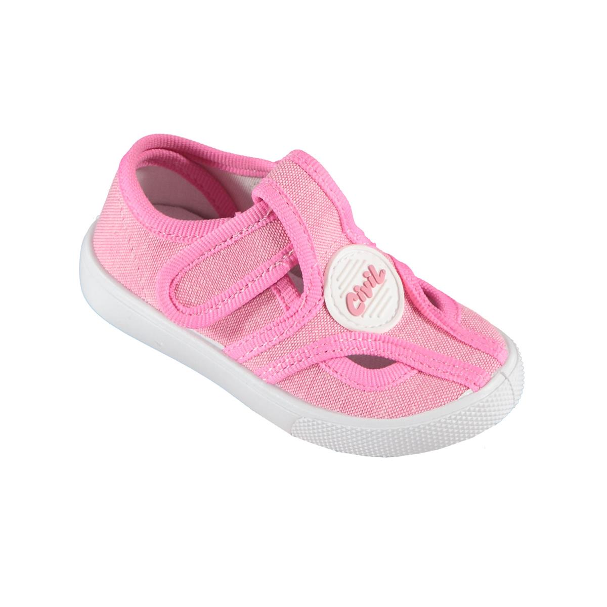 Civil Kız Bebek Keten Ayakkabı 21-25 Numara Pembe