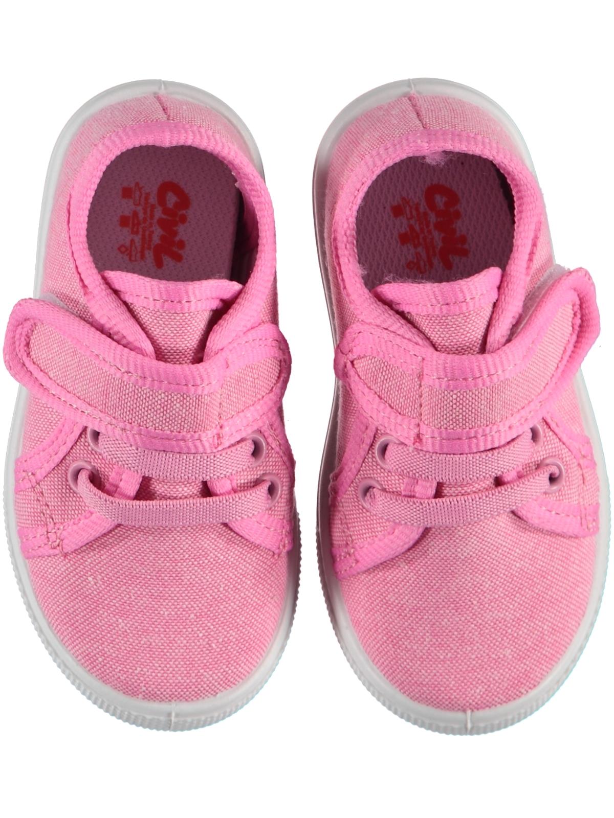 Civil Kız Bebek Keten Ayakkabı 21-25 Numara Pembe