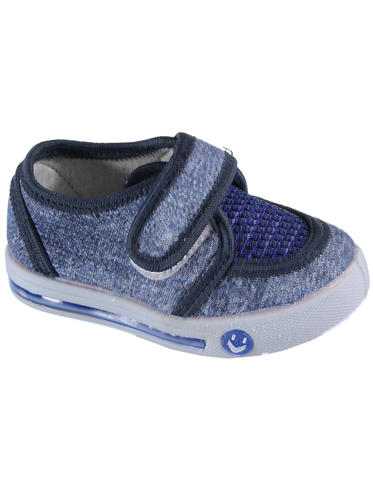 Newviki Erkek Bebek Keten Ayakkabı 20-25 Numara Mavi