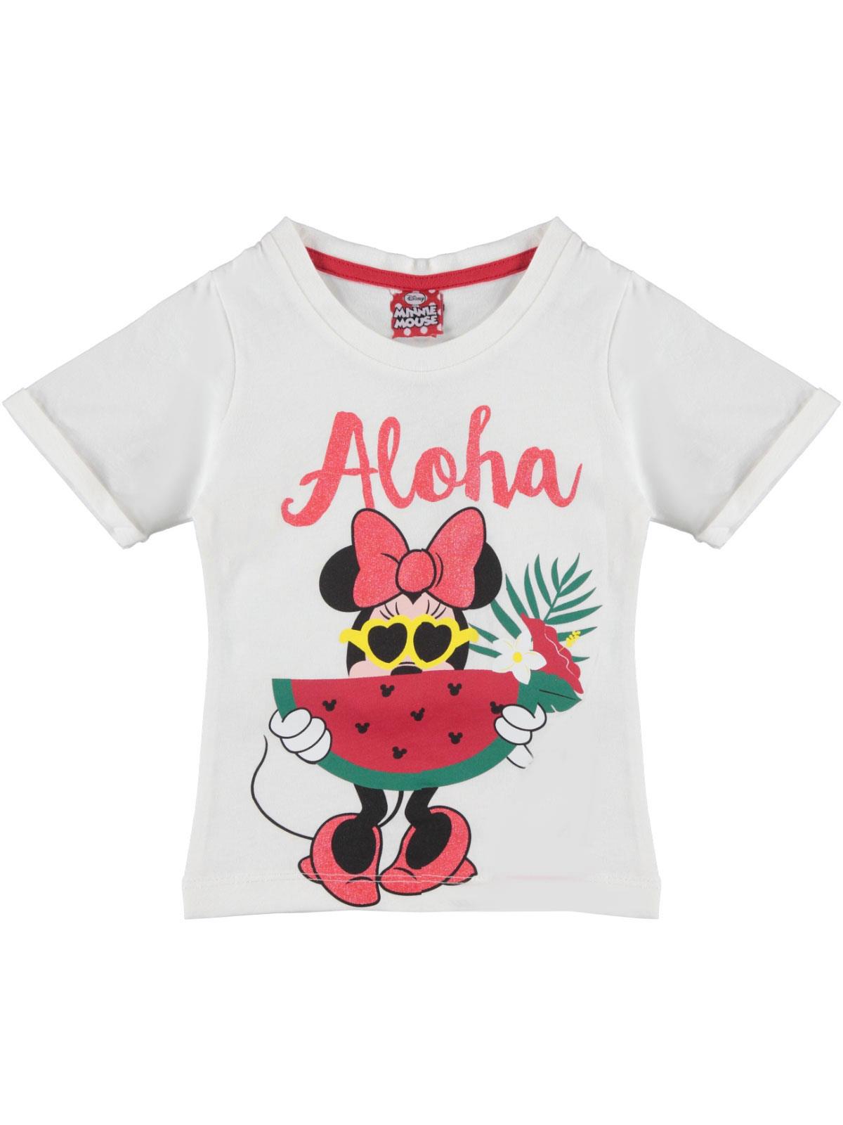 Minnie Mouse Kız Çocuk Tişört 1-4 Yaş Ekru