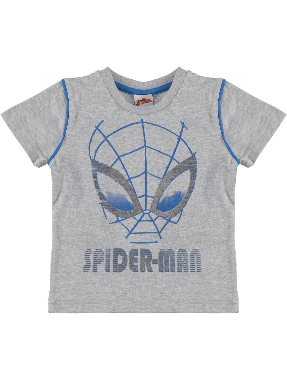 Spiderman Erkek Çocuk Tişört 3-8 Yaş Gri