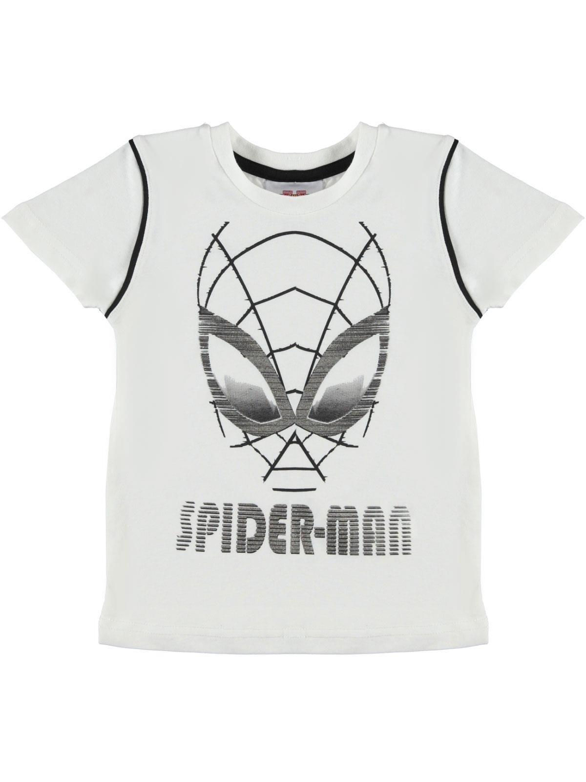 Spiderman Erkek Çocuk Tişört 3-8 Yaş Ekru