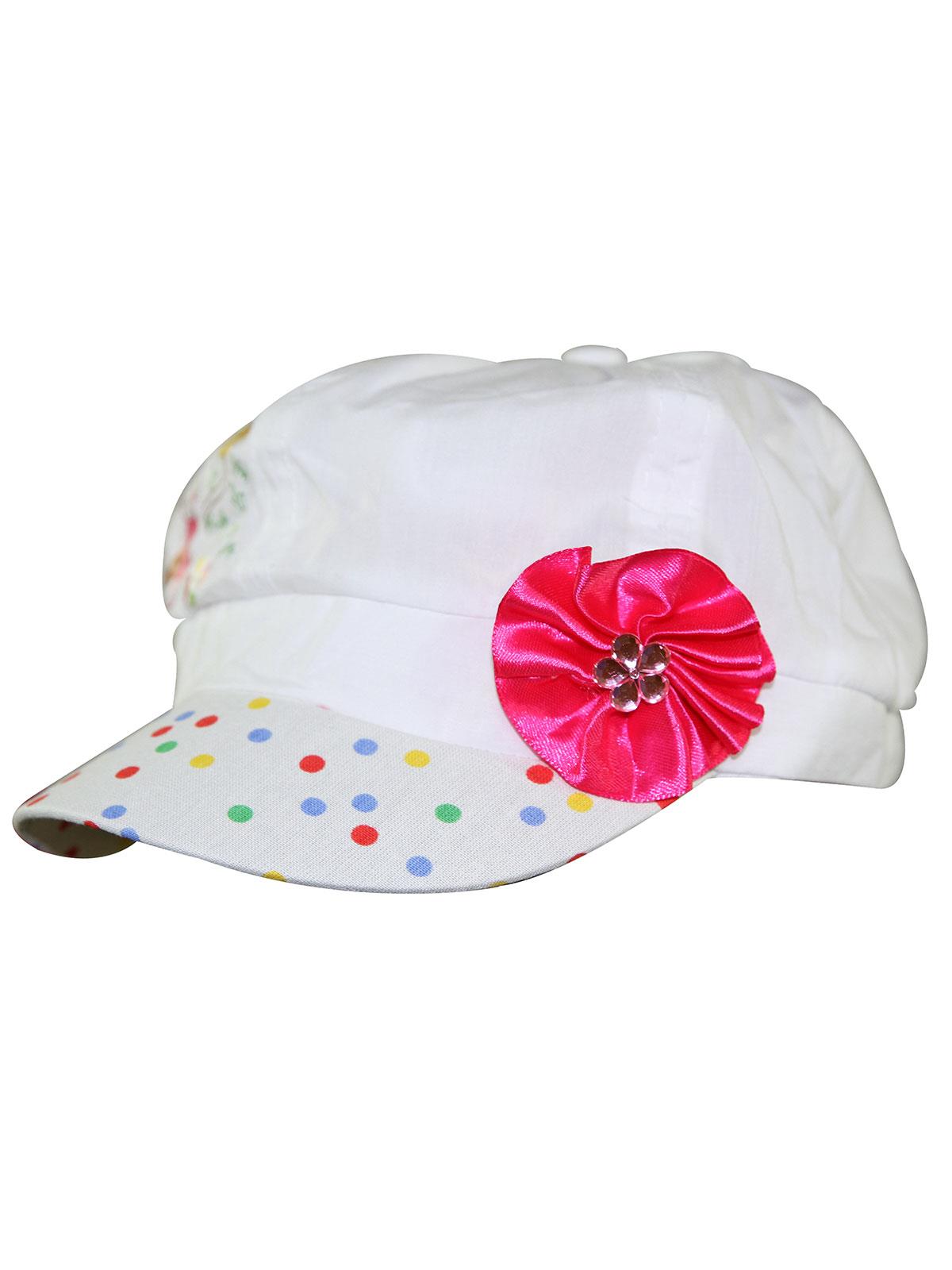 Tidi Kız Çocuk Kep Şapka 3-7 Yaş Beyaz