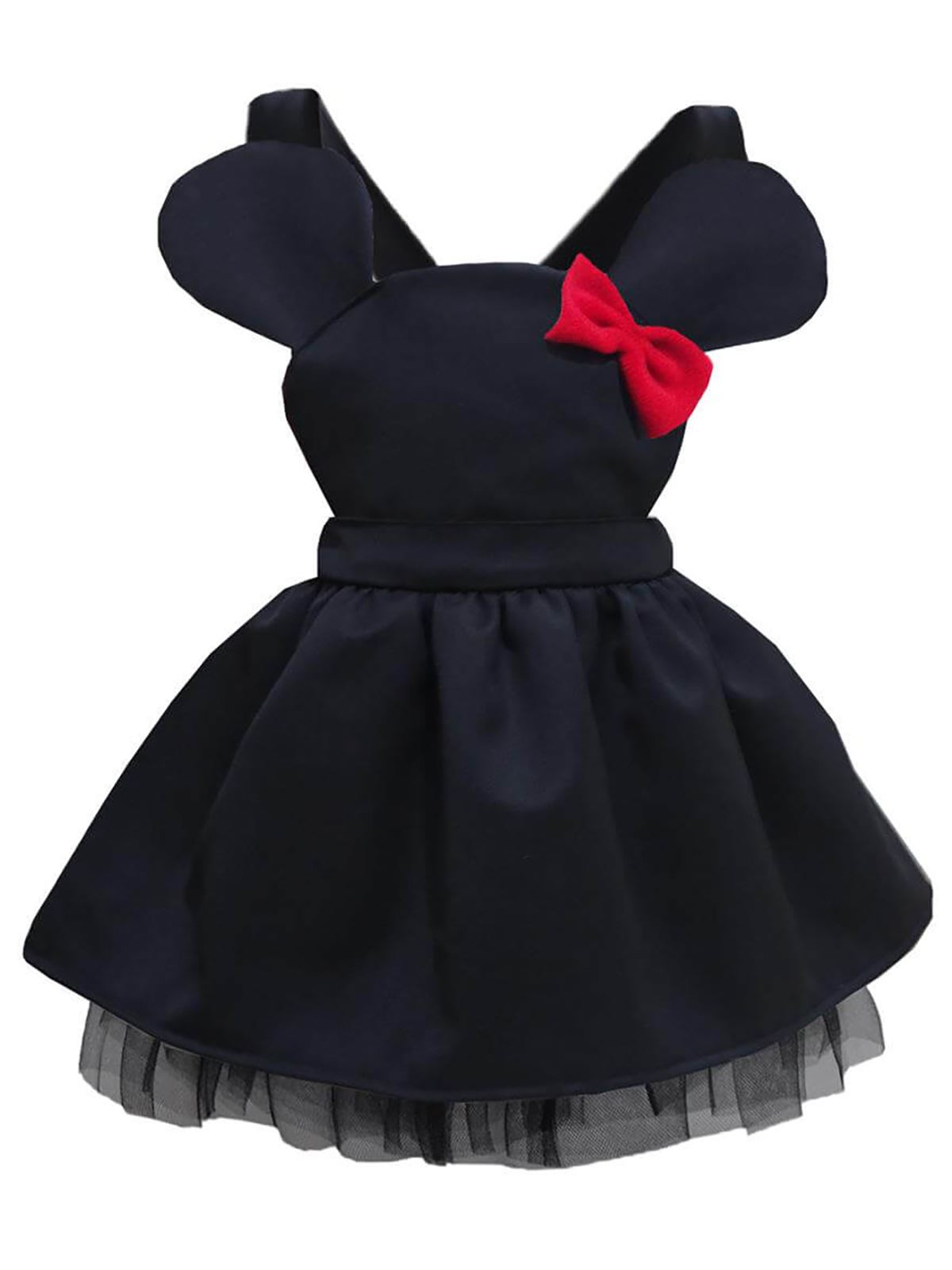 Shecco Babba Kız Çocuk Mini Elbise 5-8 Yaş Siyah