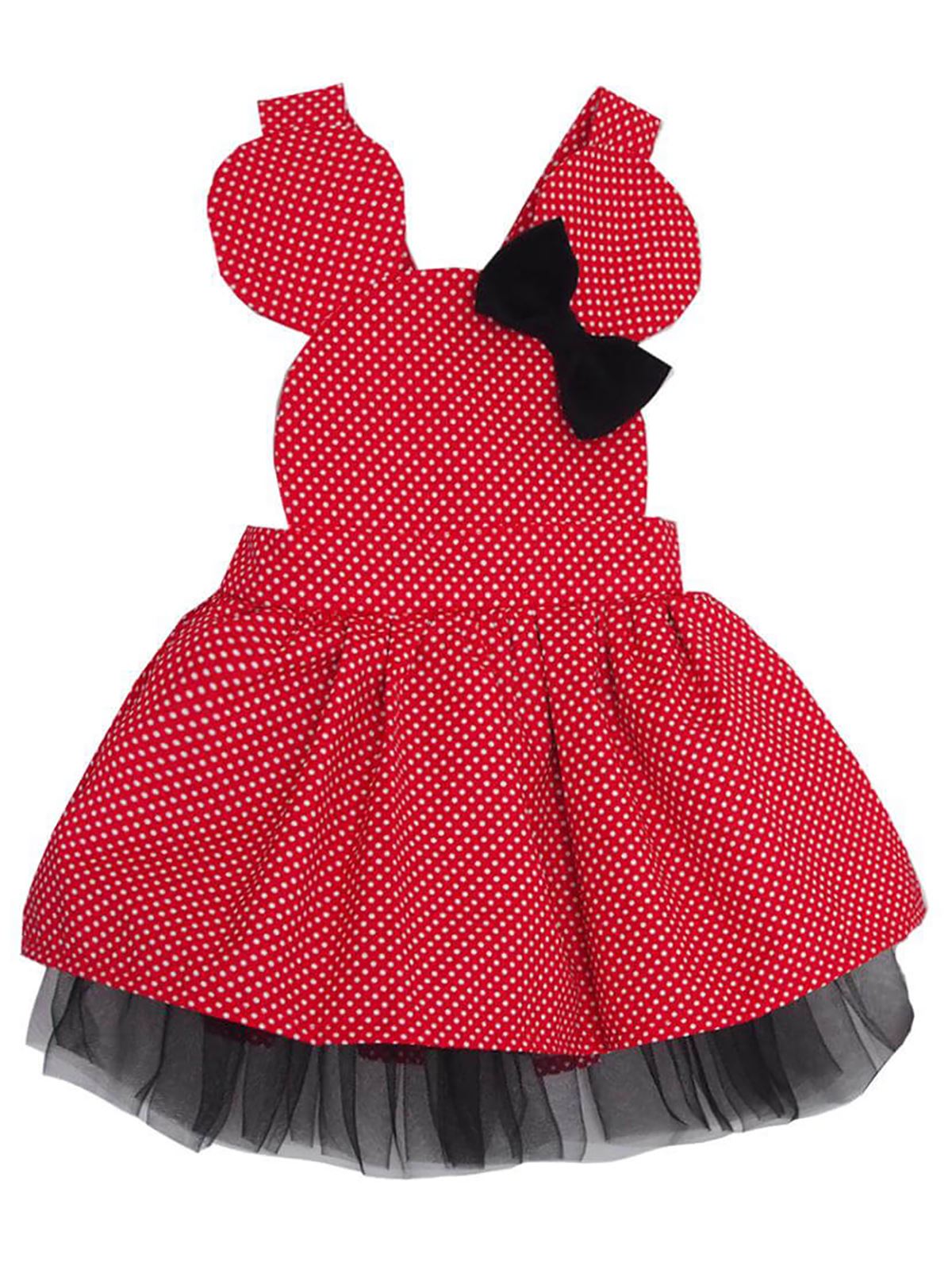 Shecco Babba Kız Çocuk Mini Elbise 5-8 Yaş Kırmızı