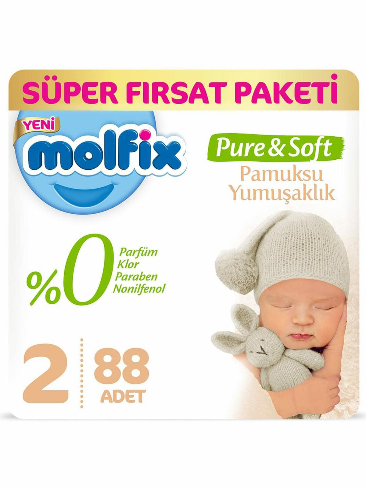 Molfix Pure&Soft 2 Beden Mini Süper Fırsat Paketi 88 Adet