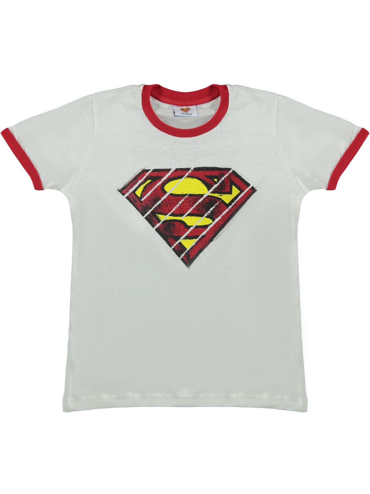 Superman Erkek Çocuk Tişört 3-8 Yaş Krem