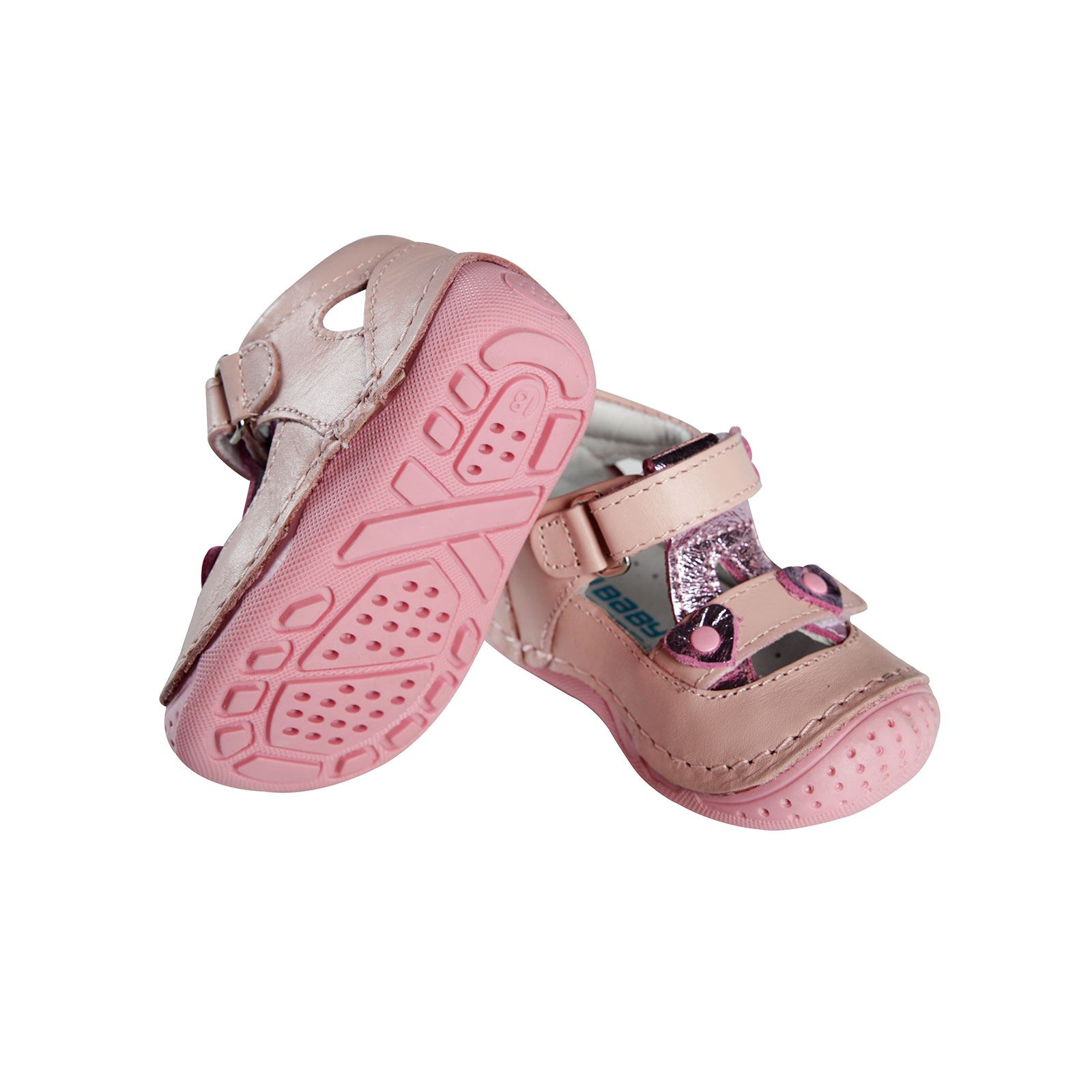 Baby Force Kız Bebek Deri İlkadım Ayakkabısı 18-21 Numara Pudra Pembe