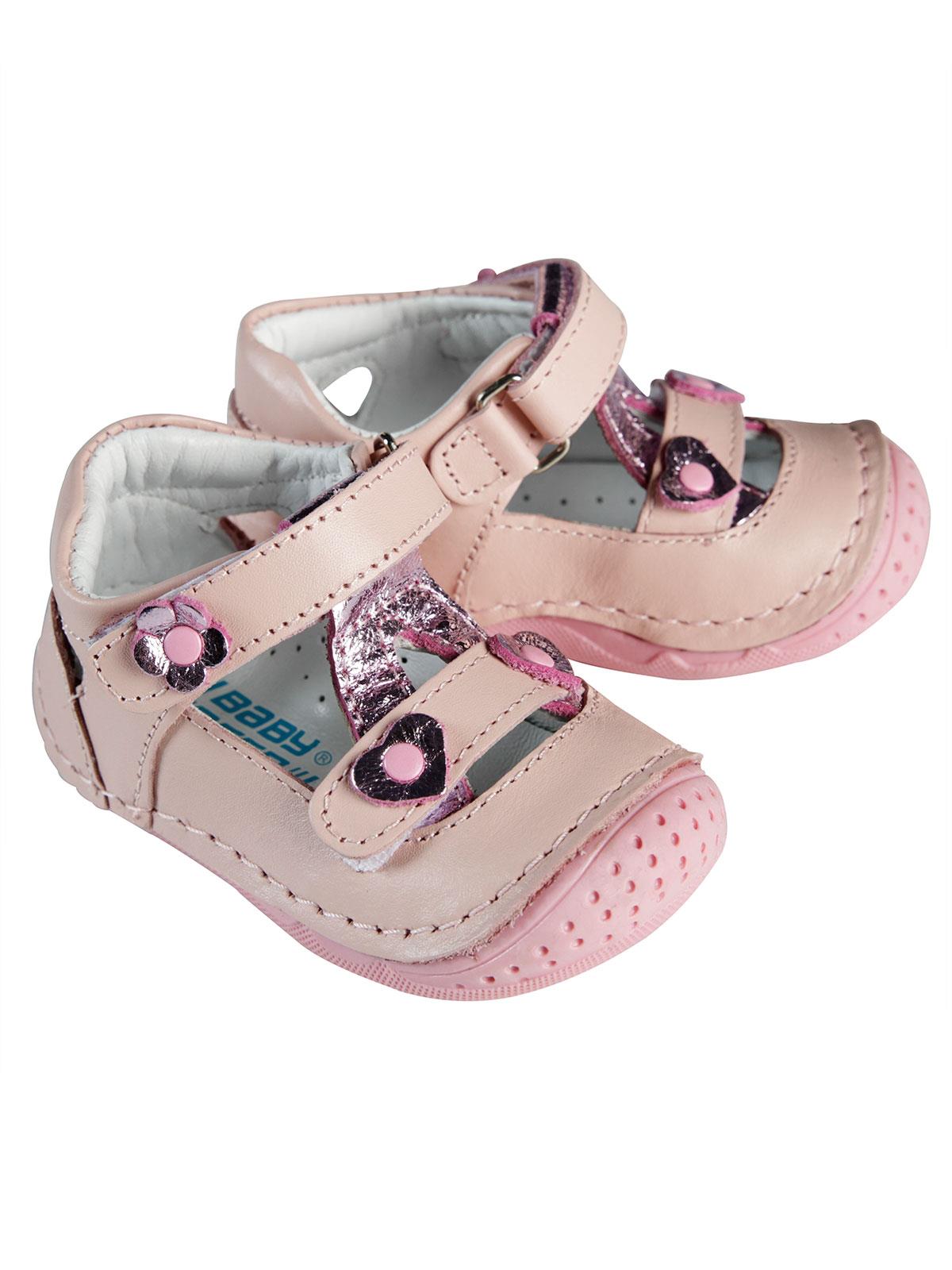 Baby Force Kız Bebek Deri İlkadım Ayakkabısı 18-21 Numara Pudra Pembe