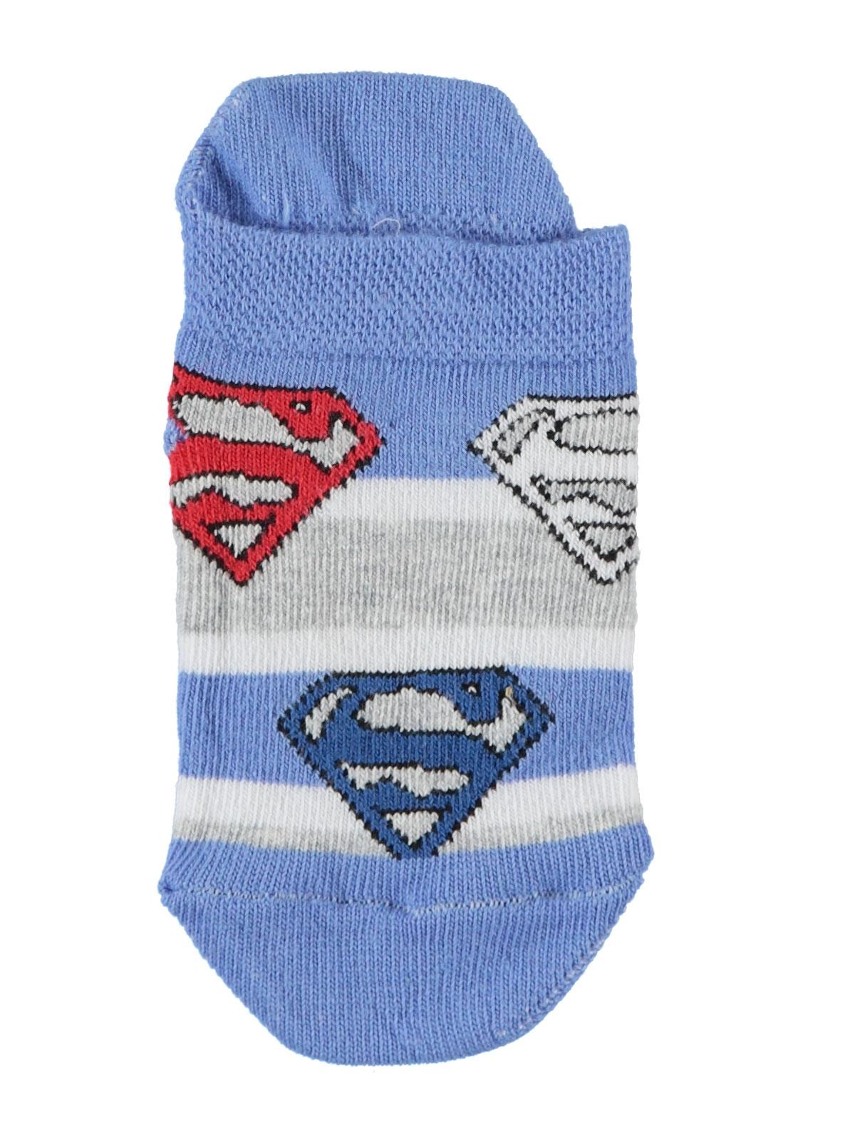 Superman Erkek Çocuk Patik Çorap 3-9 Yaş Mavi