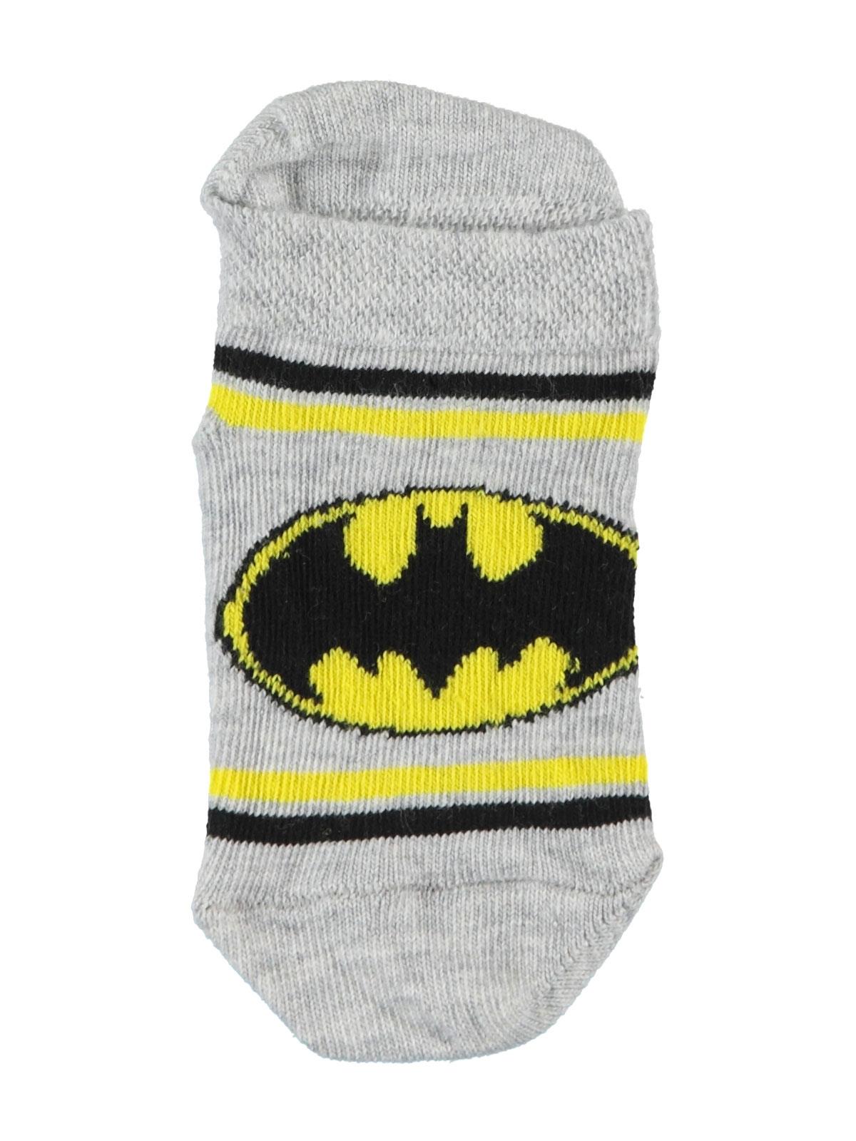 Batman Erkek Çocuk Patik Çorap 3-9 Yaş Gri