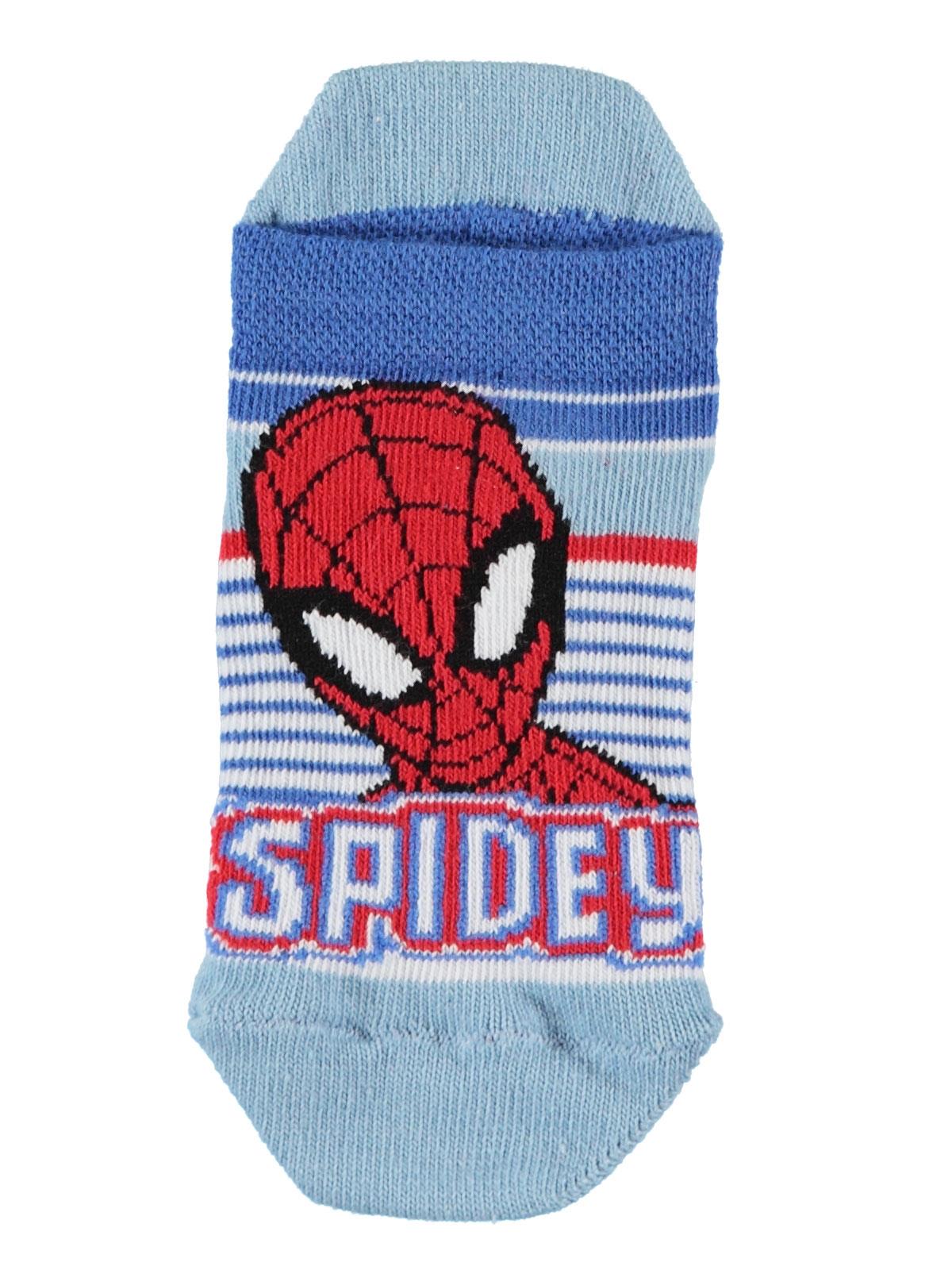 Spiderman Penye Patik Çorap 3-9 Yaş Mavi