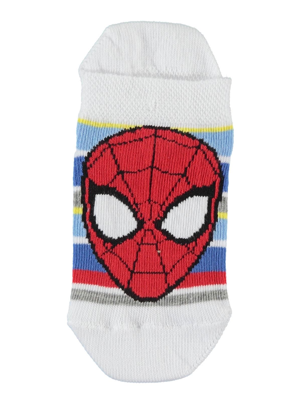 Spiderman Penye Patik Çorap 3-9 Yaş Beyaz