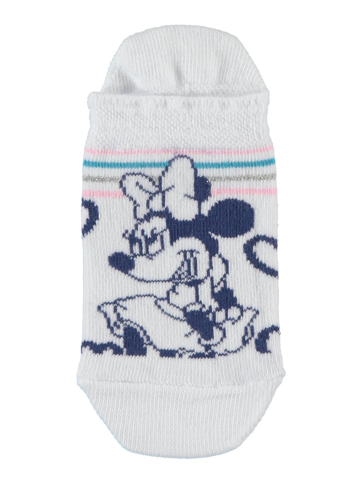 Minnie Mouse Kız Çocuk Patik Çorap 3-9 Yaş Beyaz