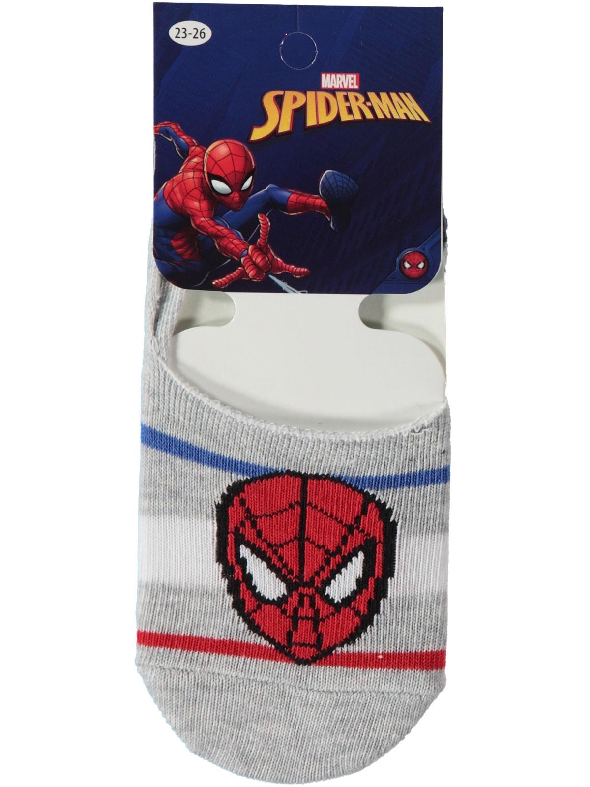 Spiderman Erkek Çocuk Babet Çorap 5-9 Yaş Gri