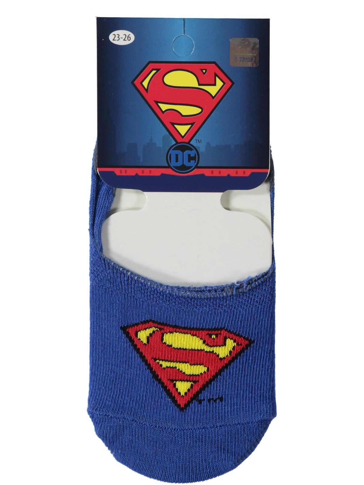Superman Erkek Çocuk Babet Çorap 5-9 Yaş Saks Mavisi