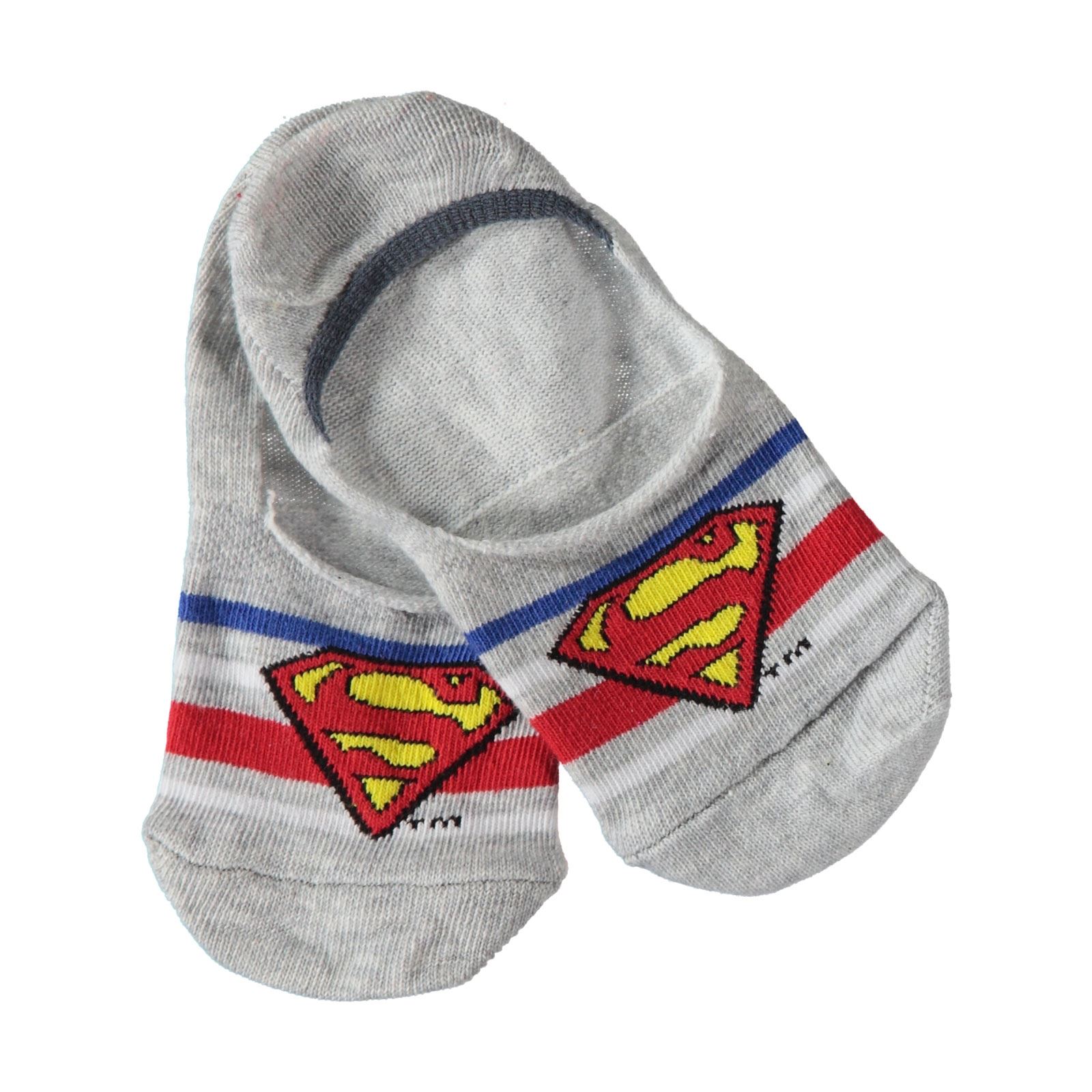 Superman Erkek Çocuk Babet Çorap 5-9 Yaş Gri