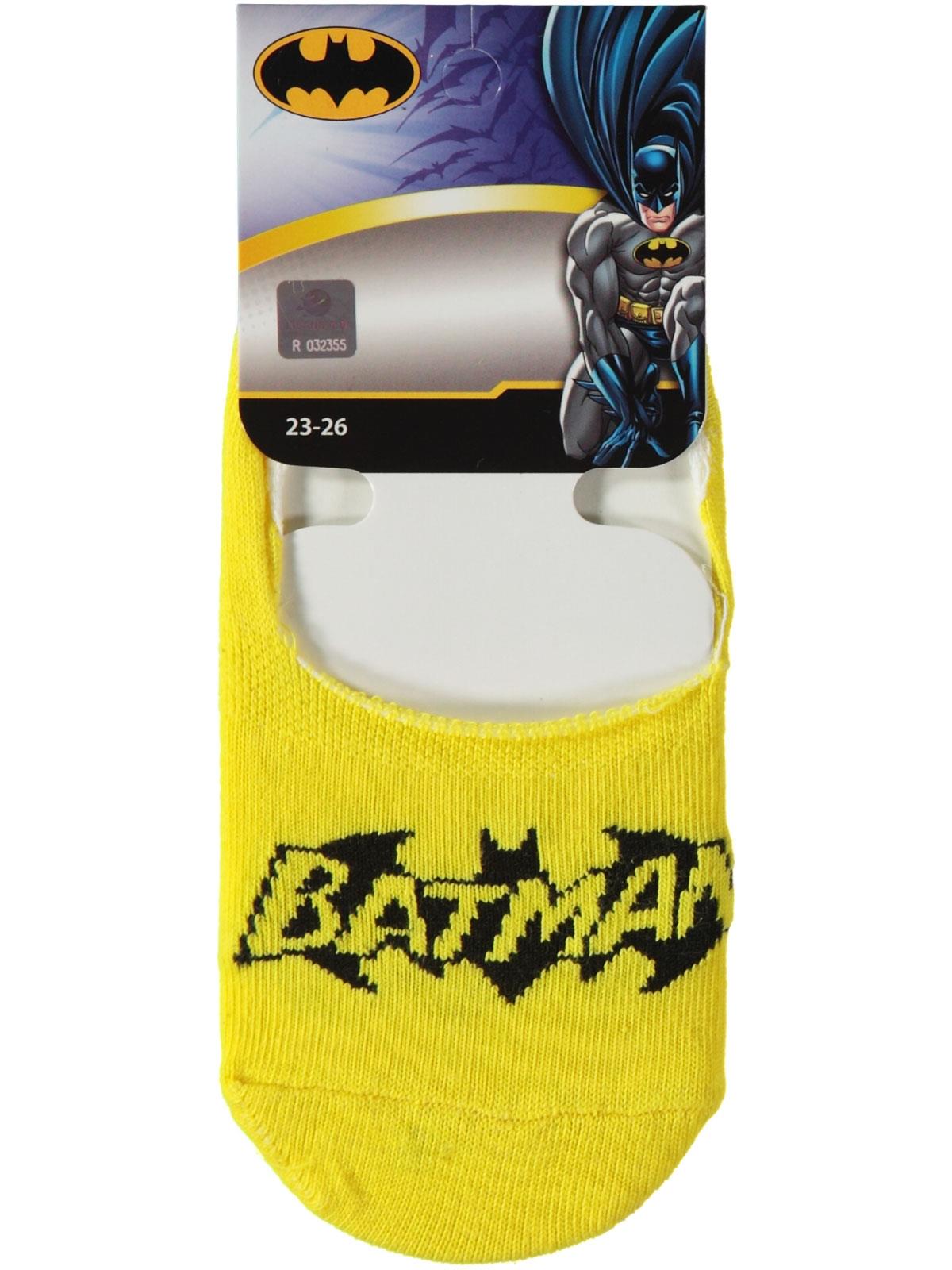 Batman Erkek Çocuk Babet Çorap 5-9 Yaş Sarı