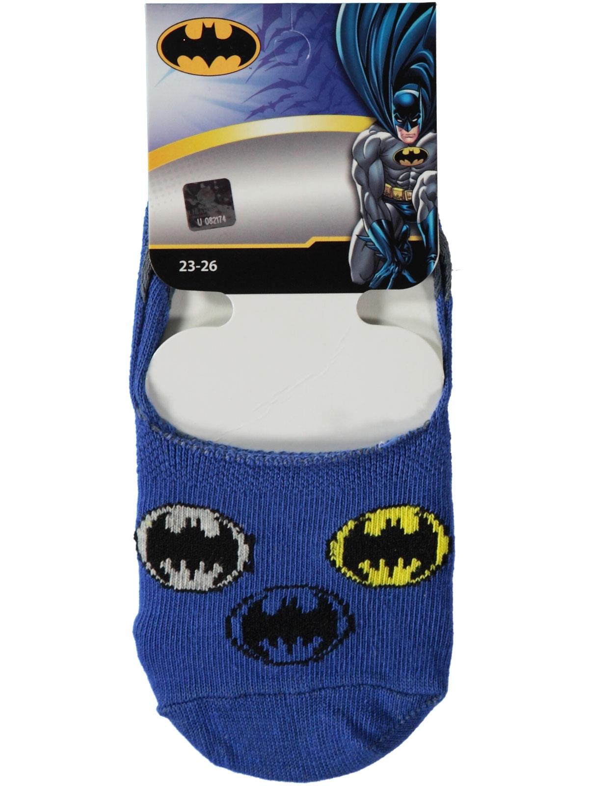 Batman Erkek Çocuk Babet Çorap 5-9 Yaş Saks Mavisi