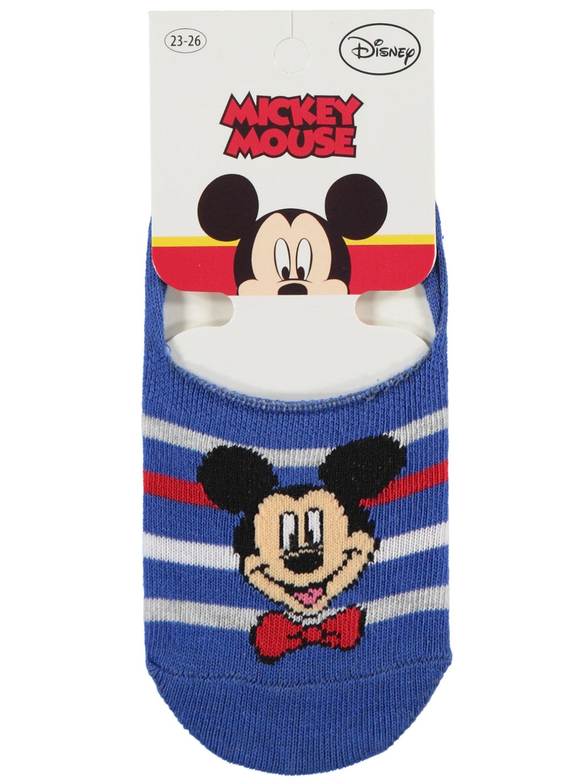 Mickey Mouse Erkek Çocuk Babet Çorap 5-9 Yaş Saks Mavisi