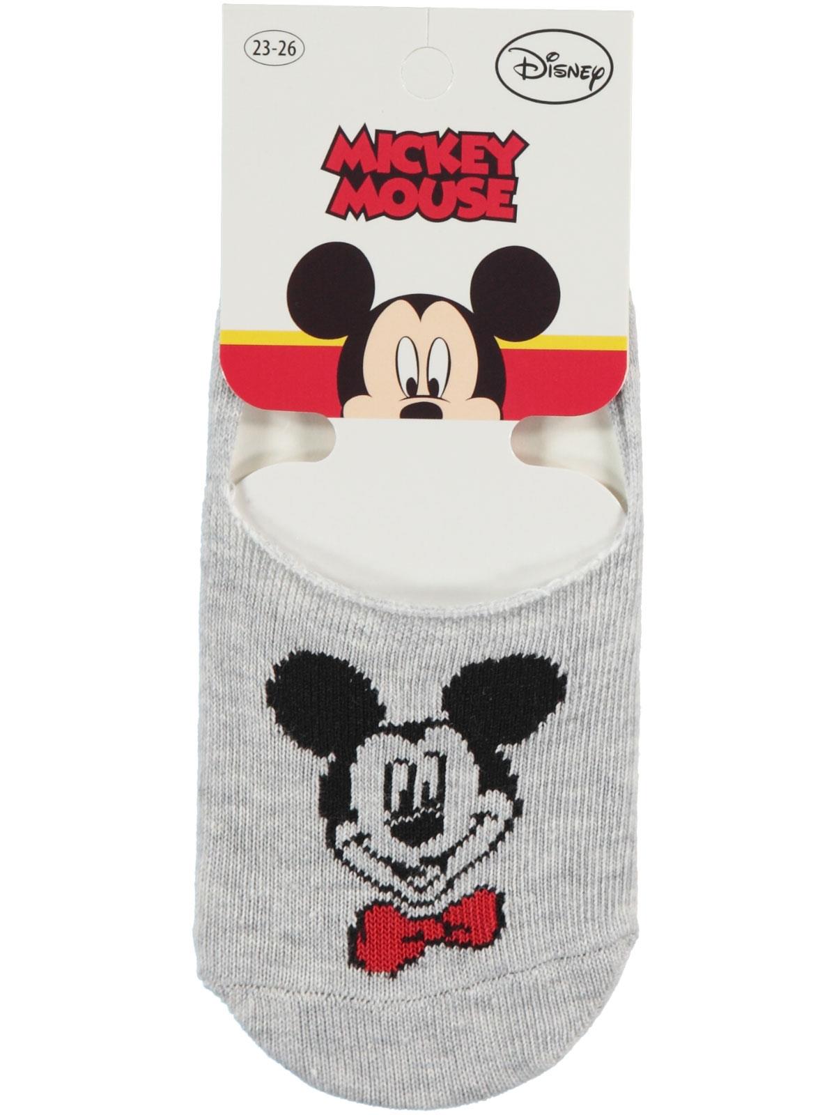 Mickey Mouse Erkek Çocuk Babet Çorap 5-9 Yaş Gri