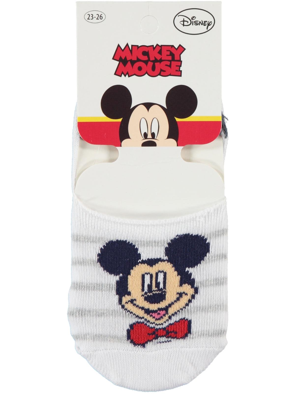 Mickey Mouse Erkek Çocuk Babet Çorap 5-9 Yaş Beyaz