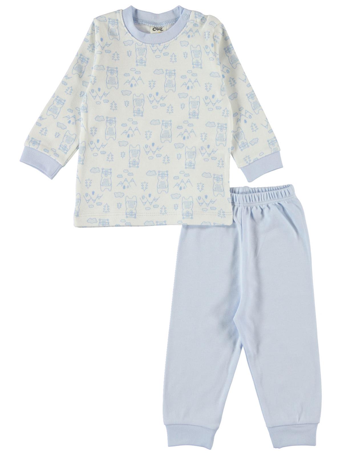 Civil Baby Bebek Pijama Takımı 3-12 Ay Mavi